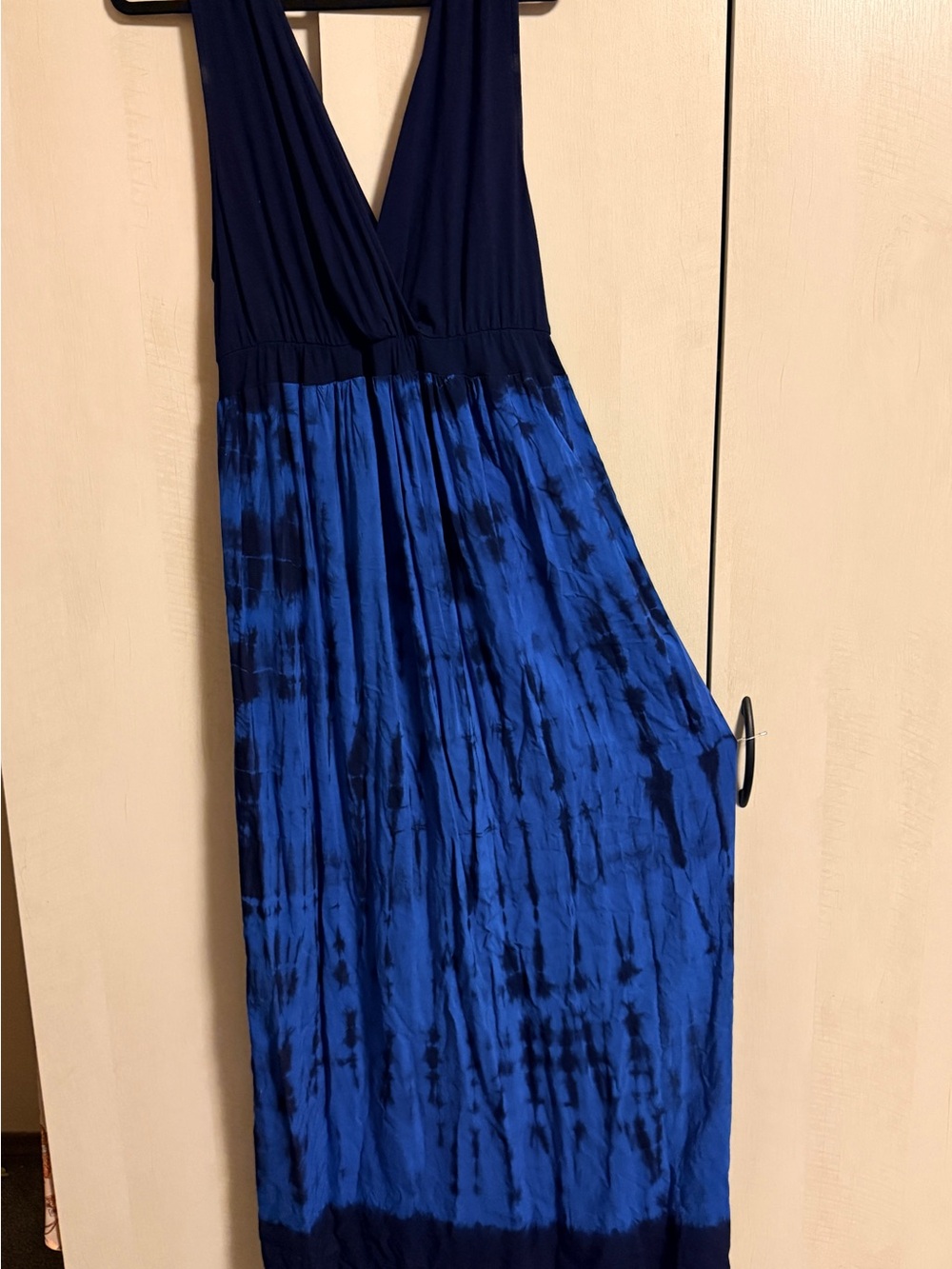 Liz Lange Royal Blue Tie-Dye Maxi Dress - V-Neck